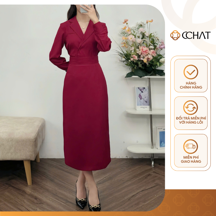 Set Đồ Nữ 𝐂𝐂𝐇𝐀𝐓 Dáng Suông Emilio Trang Trí Cạp Chất Liệu Tuytsi Cao Cấp 24BDE2014ST