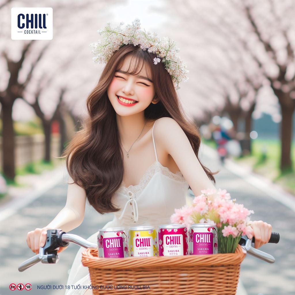 Combo 3 Lon Chill Cocktail Sakura Mix Vị 250ml (Dưa Hấu Sake, Vải Sake Và Cam Yuzu Sake)
