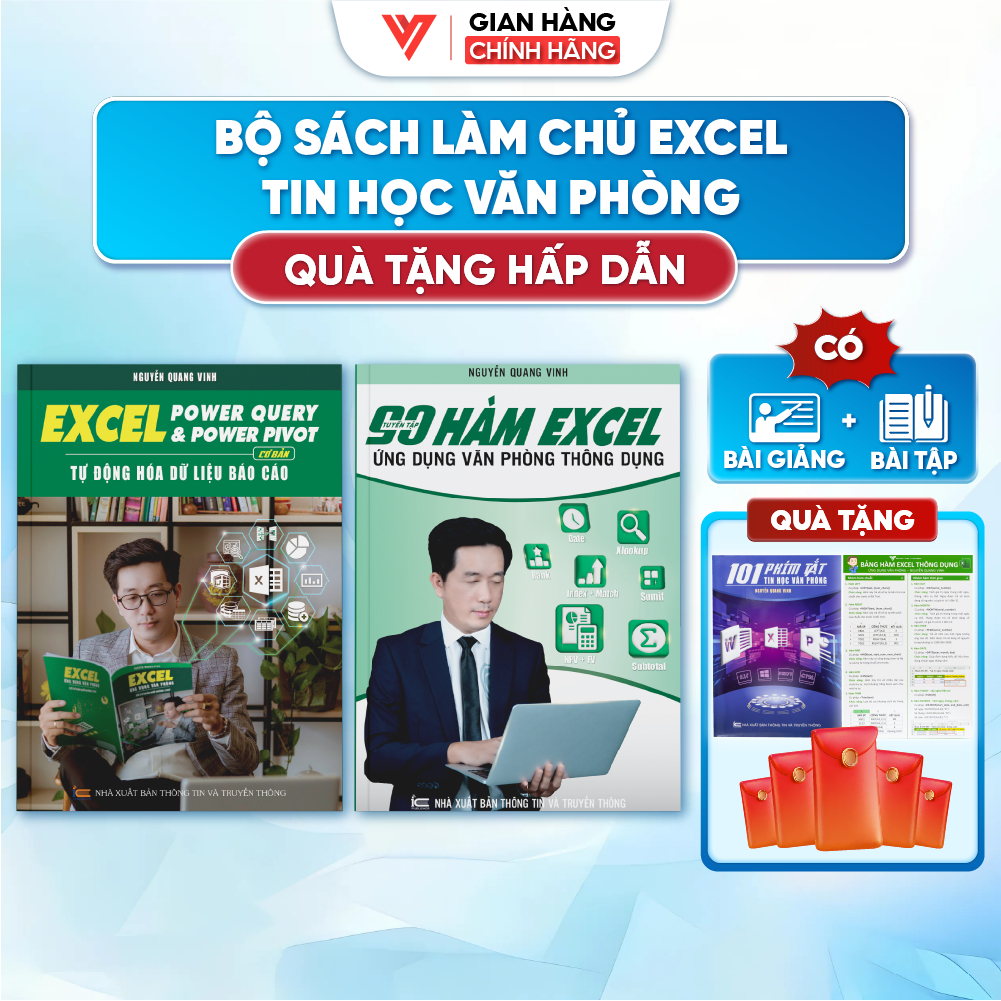 Bộ 2 Sách 90 Hàm Excel - Google Sheet Tin Học Văn Phòng Có Video + Bài Tập Thực Hành - Đào Tạo Tin H