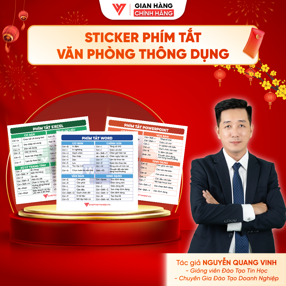 Nhãn Dán Phím Tắt Excel Word Powerpoint ĐÀO TẠO TIN HỌC Ứng Dụng Văn Phòng