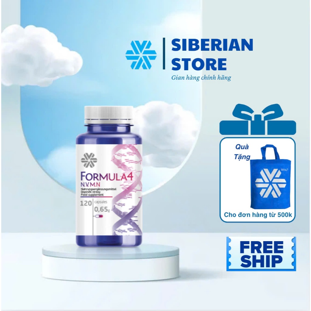 Siberian novomin FORMULA 4 , bảo vệ tế bào cơ thể - Hộp 120 viên