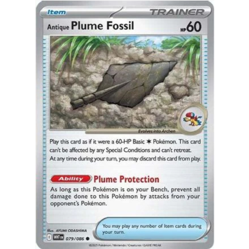 [Thẻ bài Pokemon TCG] Antique Plume Fossil - 079/086 - Common - WHT