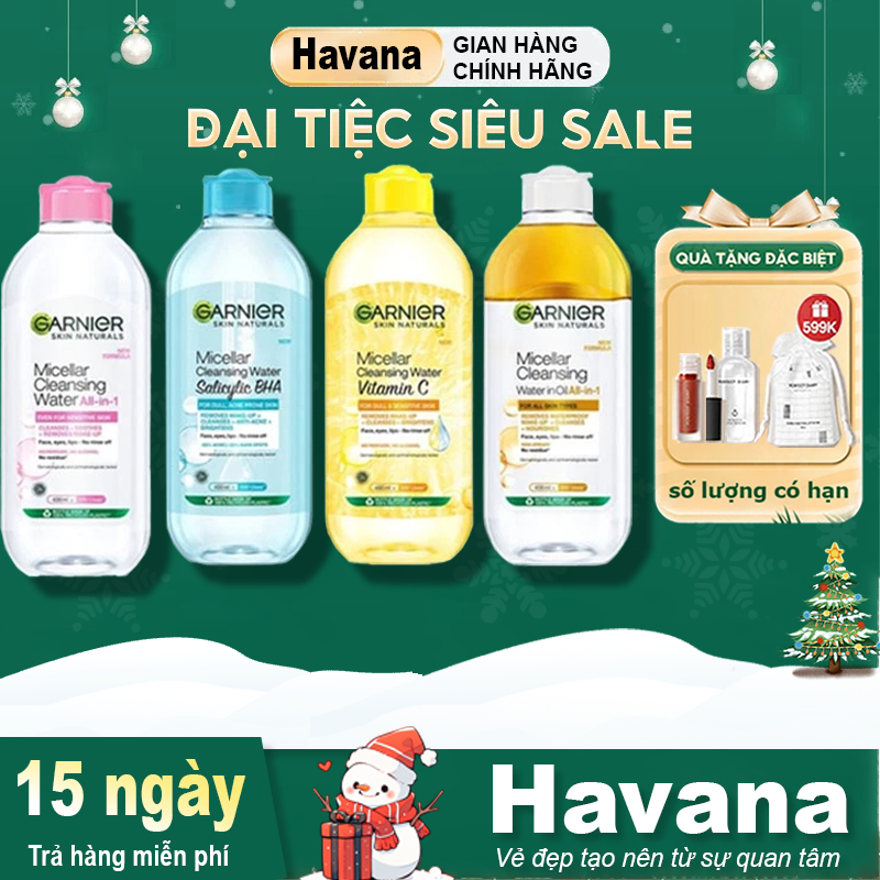 Nước Tẩy Trang Garnier Làm Sạch Sâu Dịu Nhẹ Cho Mọi Loại Da 400ml