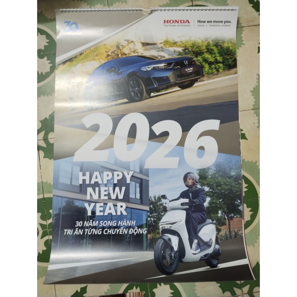 LỊCH 2026 CỦA HONDA  , SAIGON BANK , SACOMBANK, , LỊCH BÀN CloudGO / Honda / Hytera