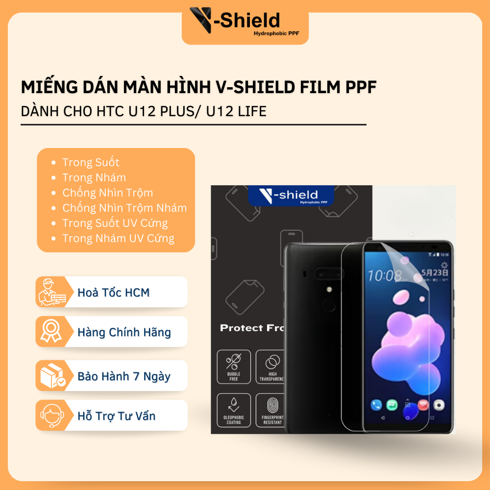 Mua 1 Tặng 1 Miếng Dán Màn Hình V-Shield Film Ppf Dành Cho Htc U12 Plus/ U12 Life