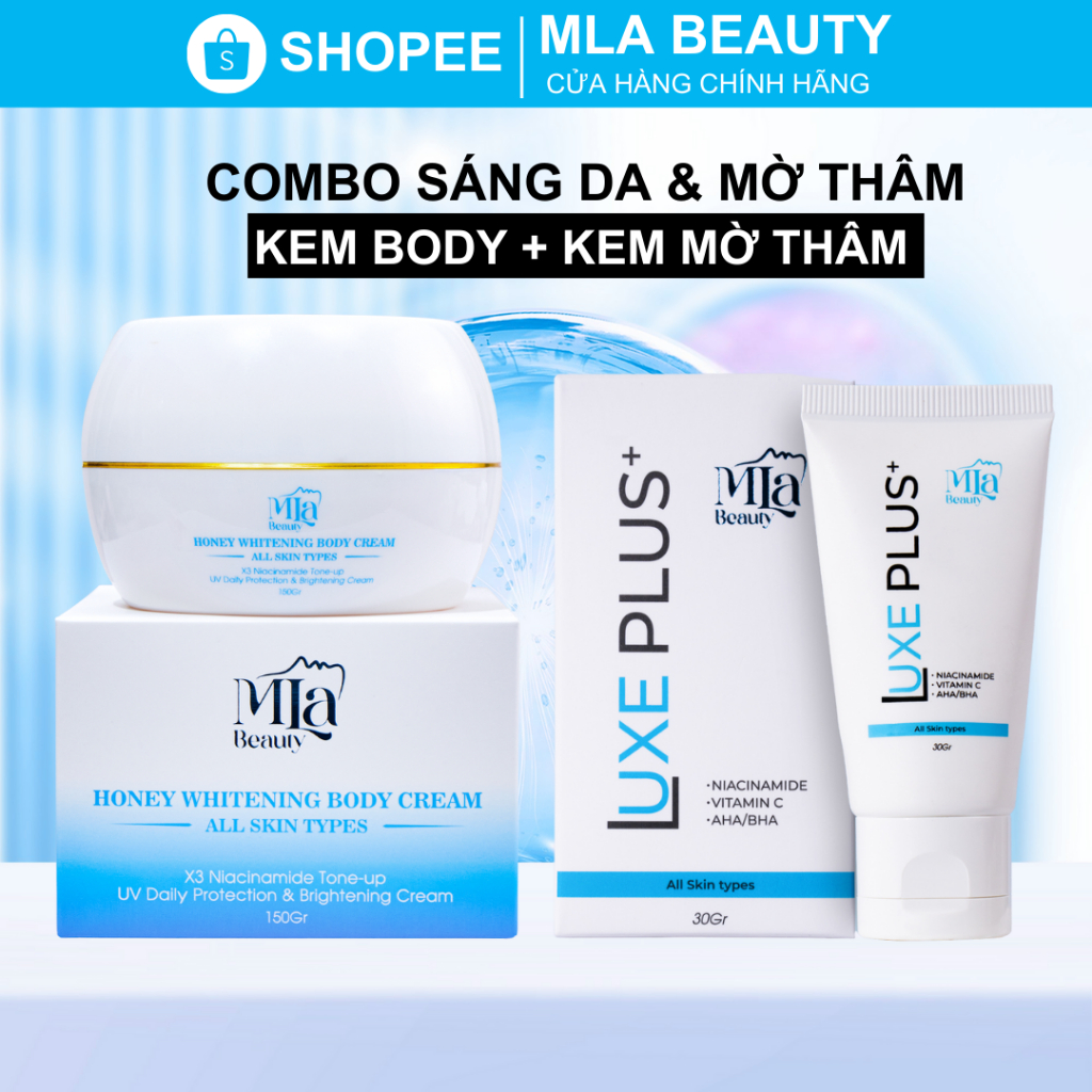 Combo 1 Kem Body 1 Kem Thâm - Dưỡng Sáng Da Mờ Thâm Mla Beauty