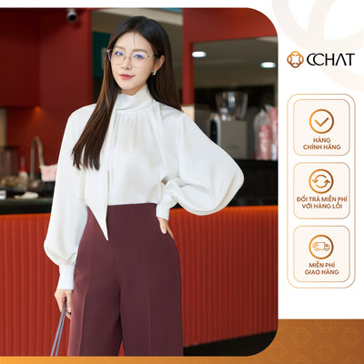 Áo Sơ Mi Nữ 𝐂𝐂𝐇𝐀𝐓 Kiểu Terama Chất Liệu Lụa Mềm Mại Sang Trọng 25ADL2005ST