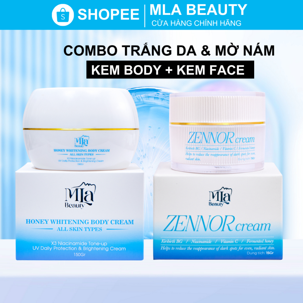 Combo Dưỡng Trắng Toàn Thân - Hỗ Trợ Sáng Da Mờ Nám Tàng Nhang Mla Beauty