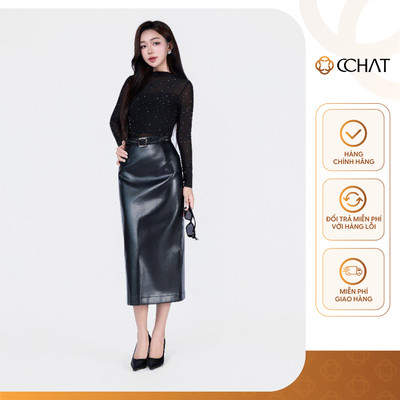 Chân Váy 𝐂𝐂𝐇𝐀𝐓 Dáng Suông Wander Chất Liệu Da Cao Cấp Sang Trọng 25CDA2003ST