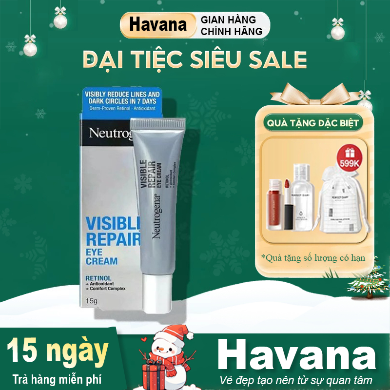 Kem mắt Retinol Chống Lão Hóa Giảm Nhăn Neutrogena Visible Repair Eye Cream (15g)