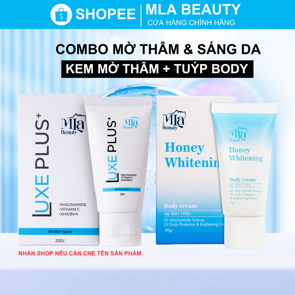 Combo Giảm Thâm Mông, Nách, Đầu Gối, Khuỷu Tay - Dưỡng Trắng Sáng Da Mla Beauty