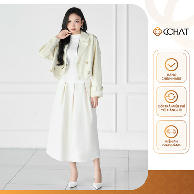 Chân Váy 𝐂𝐂𝐇𝐀𝐓 Dáng A Basic Kiểu A-line Chất Liệu Cao Cấp 25CDS2006ST