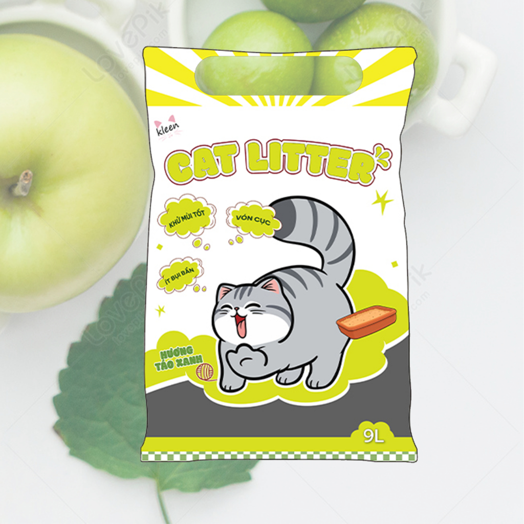 Combo 5-6 Túi Cát Mèo Vệ Sinh Kleen Cat 9l, Cát Mèo Premium Cat Litter - CM03