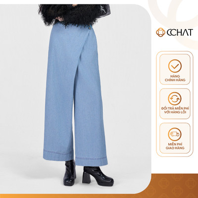 Quần Jean Nữ 𝐂𝐂𝐇𝐀𝐓 Dáng Suông Giả Váy Mica Basic Chất Liệu Cao Cấp 25GDJ2008ST