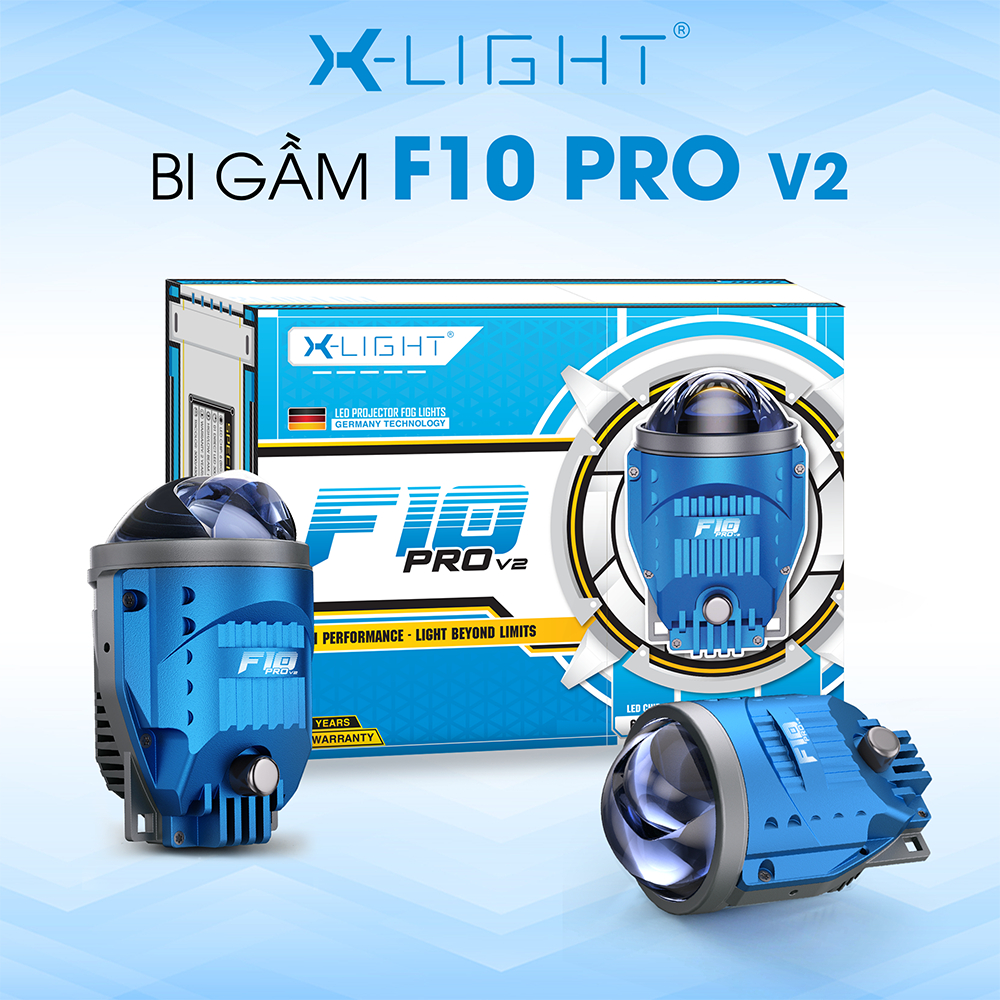 Bi gầm X-Light F10 Pro V2 tích hợp 3 nhiệt màu - Bản nâng cấp mới nhất chính hãng X-Light Việt Nam