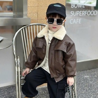 ✨[Mã 104] Áo khoác, Áo Khoác da cho bé lót lông✨, chất liệu siêu ấm, thích hợp cho bé mặc đi học và đi chơi, 8kg-28kg