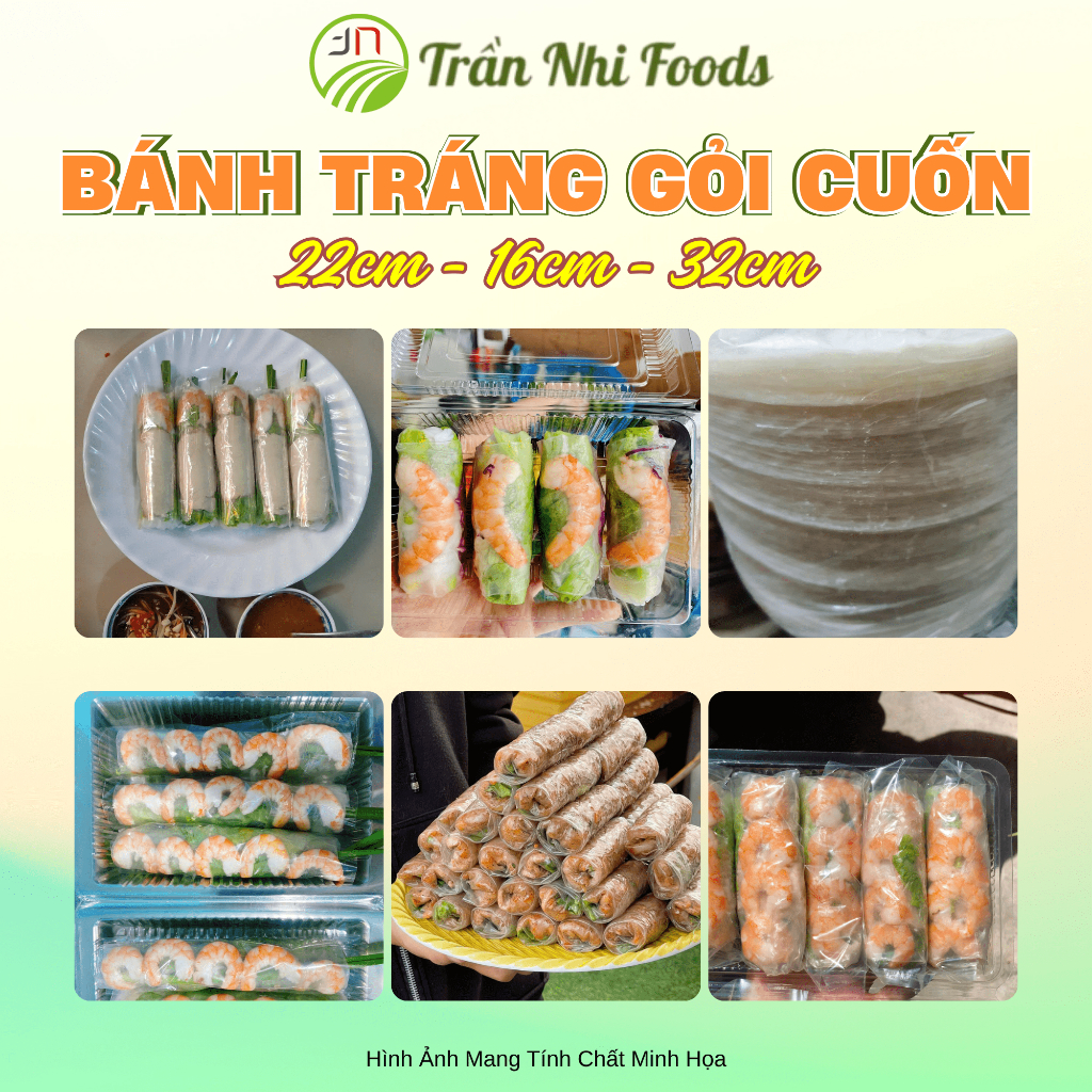 Bánh Tráng Size 22cm Size 16cm 1kg Loại 2 Bánh Tráng Tròn Cuốn Gỏi Cuốn Trần Nhi Foods