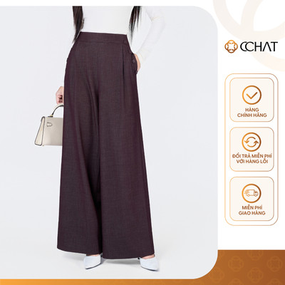 Quần Ống Rộng 𝐂𝐂𝐇𝐀𝐓 Dáng Suông Kiểu Eleria Chất Tuytsi Cao Cấp Mềm Mịn Cao Cấp 25QDS2003ST