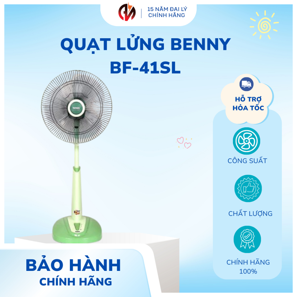 Quạt lửng Benny BF-41SL với 4 màu sắc
