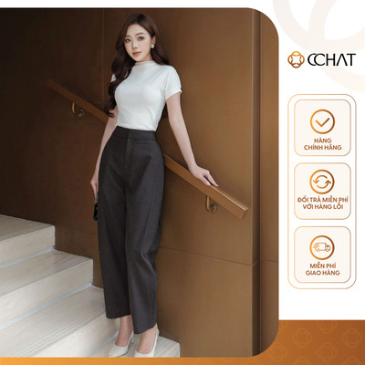 Quần Baggy Nữ 𝐂𝐂𝐇𝐀𝐓 Kiểu Ly Sườn Jaykee Chất Liệu Tuytsi Cao Cấp Sang Trọng 25QDS2006BT