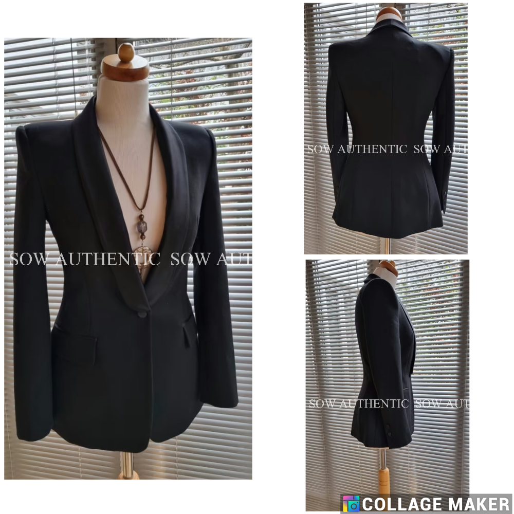 (ZARA AUTH NEW TAG) ÁO KHOÁC TUXEDO BLAZER SMOKING cúc satin MÀU ĐEN SALE 2025