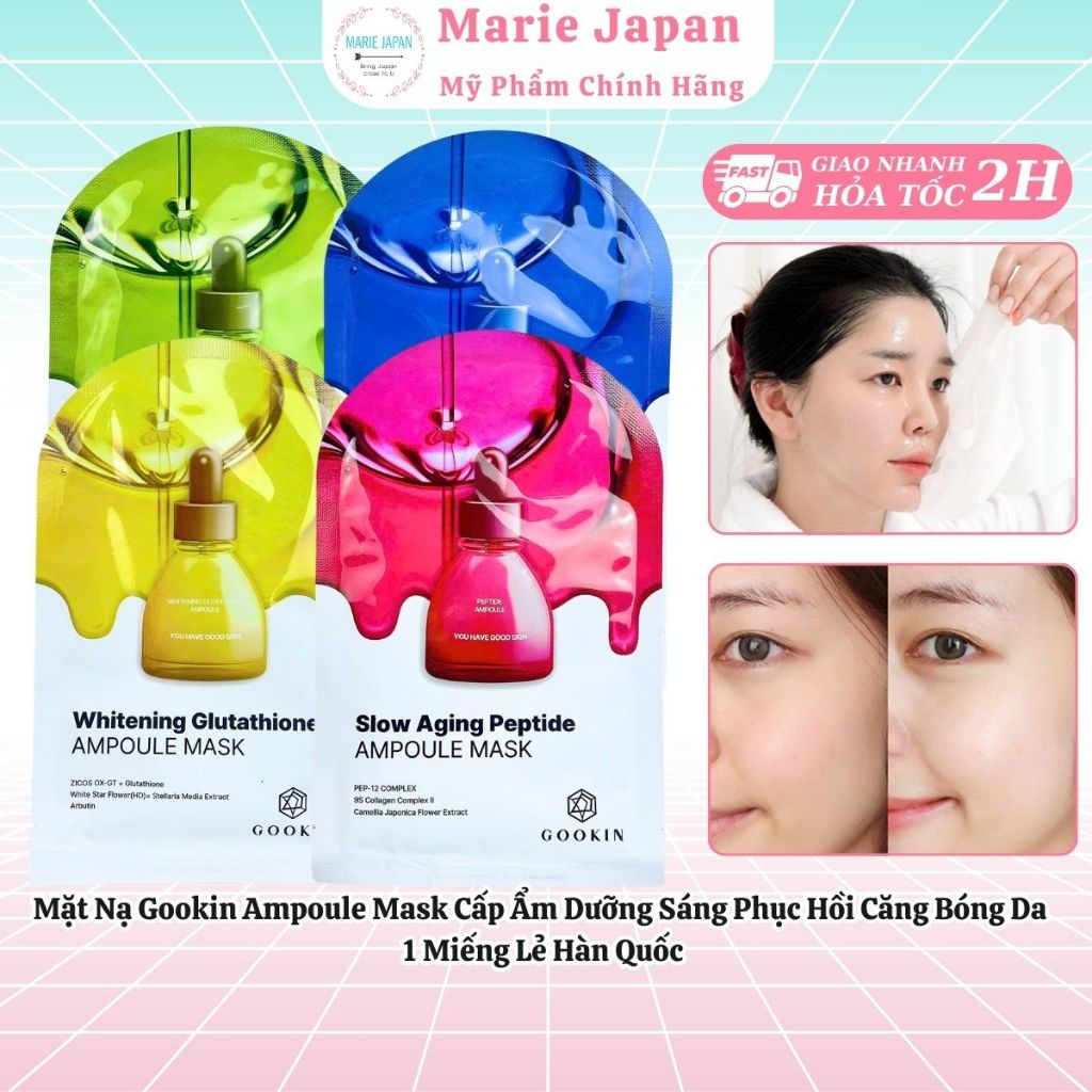 [1 MIẾNG LẺ] Mặt Nạ Gookin Ampoule Mask Cấp Ẩm Dưỡng Sáng Phục Hồi Căng Bóng Da Hàn Quốc