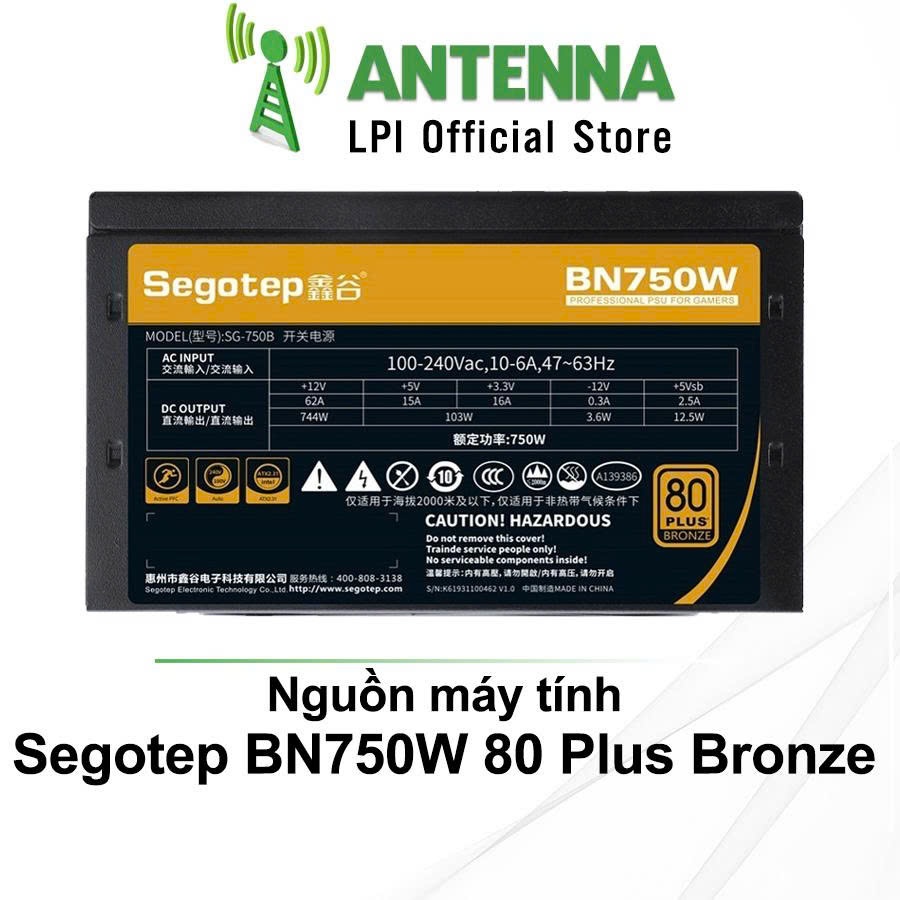 Nguồn máy tính Segotep BN750W 80 Plus Bronze