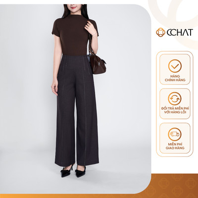 Quần Ống Rộng 𝐂𝐂𝐇𝐀𝐓 Dáng Suông Âu Lisse Chất Liệu Tuytsi Cao Cấp 25QDS2015ST