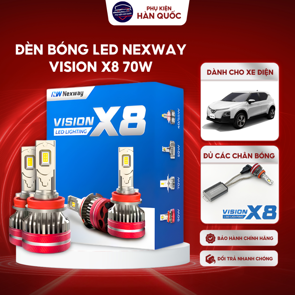 Bóng Đèn Led Nexway Vision X8 Cho Xe Điện VF5- H7 70w