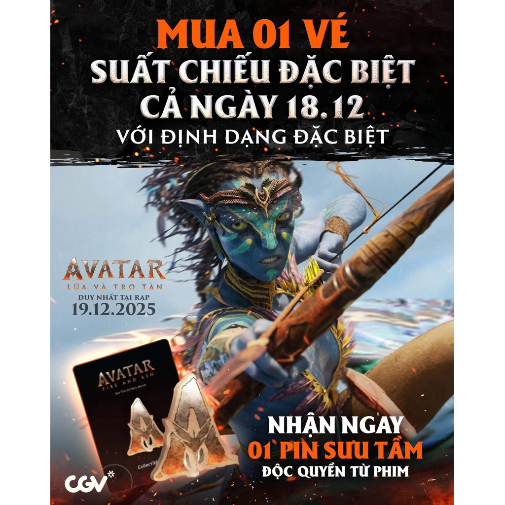 [Limited] Pin Cài Sưu Tầm Phim Avatar 3: Lửa Và Tro Tàn