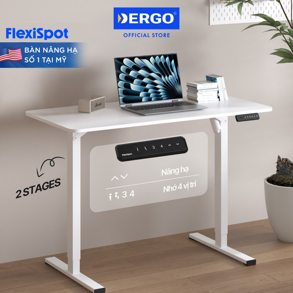 [VOUCHER 500K] Bàn Nâng Hạ Điện Công Thái Học DERGO FlexiSpot FQ2-1260 Bàn Làm Việc Đứng Điều Chỉnh 