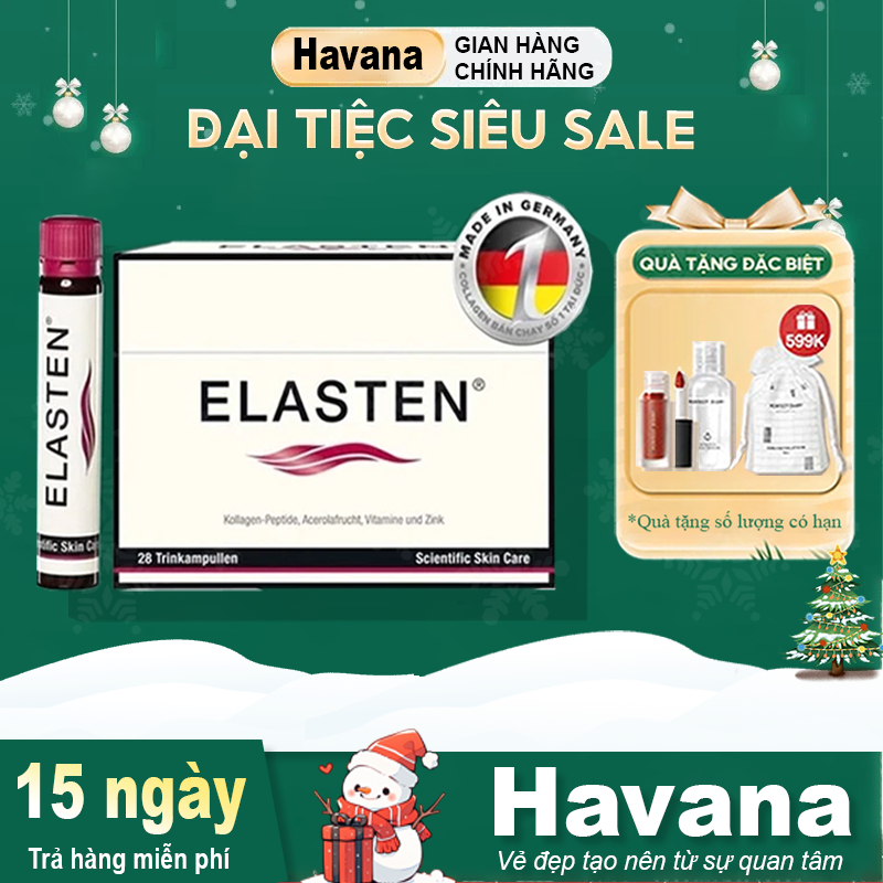 Collagen Elasten Giúp Da Căng Mịn Chống Lão Hóa Tóc Chắc Khỏe Collagen Số 1 Tại Đức 28 ống x 25ml