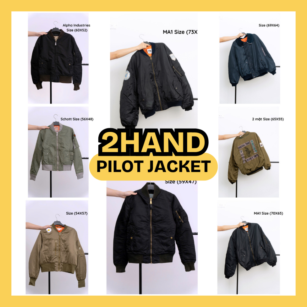 Pilot Bomber Jacket - Áo Khoác Phi Công  2hand Denim Unisex Nam Nữ - Hippo.Oldschool