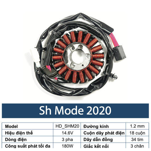 MÂM LỬA/ CUỘN PHÁT ĐIỆN SH MODE 2020 – TÍCH HỢP CẢM BIẾN CKP
