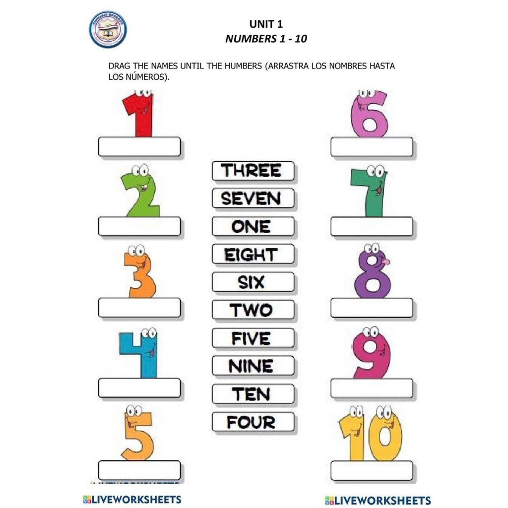 11 bài tập về Numbers cho bé luyện nhớ số từ 1-10