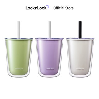  Ly nhựa 2 lớp Lock&Lock Bubble Tea cold cup 720ml kèm ống hút trân châu HAP529 