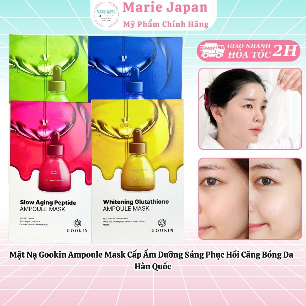 Mặt Nạ Gookin Ampoule Mask Cấp Ẩm Dưỡng Sáng Phục Hồi Căng Bóng Da Hàn Quốc