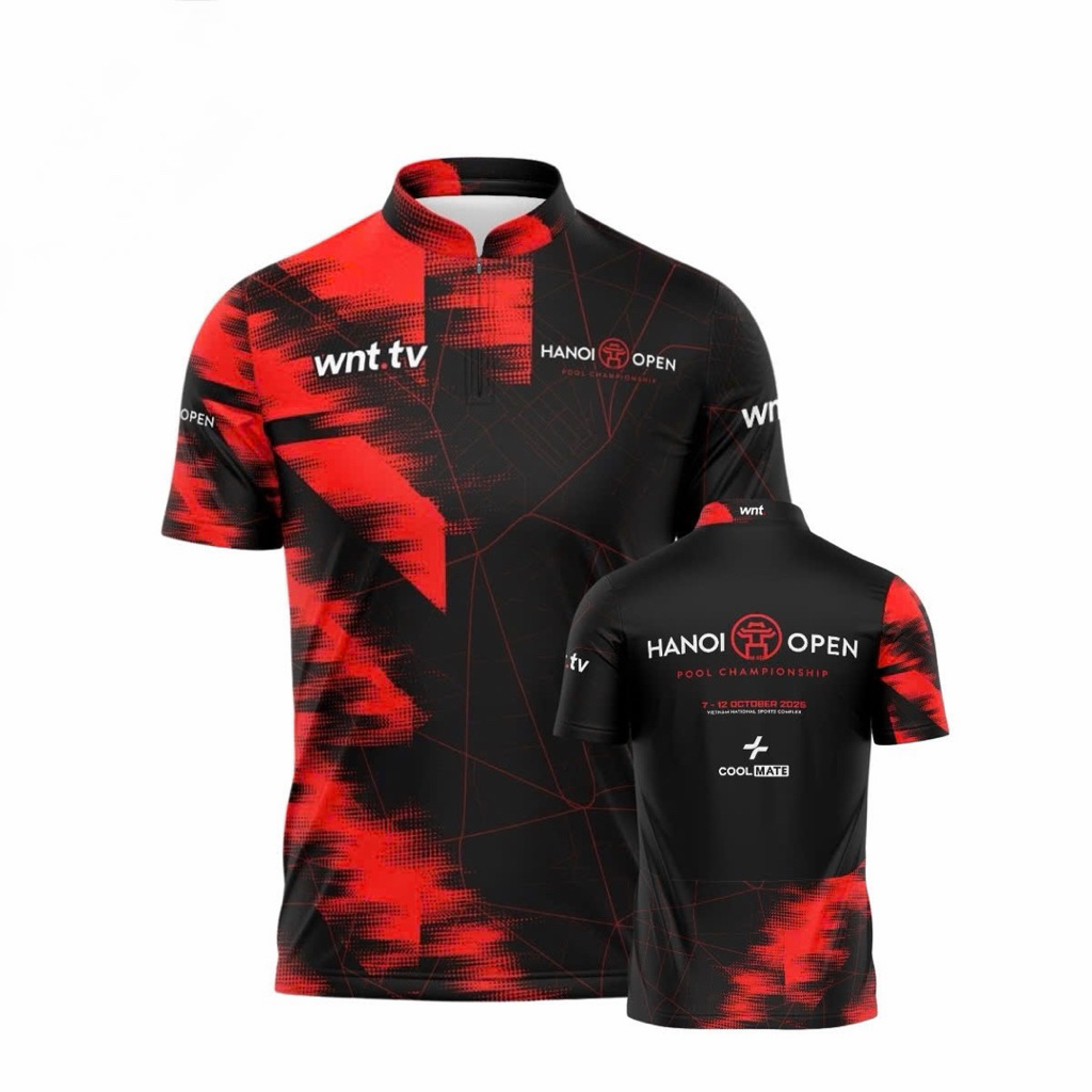 Áo thi đấu Billiards - Hà Nội Open, Unisex, hiệu Coolmate thun cotton, mát, thoáng mịn