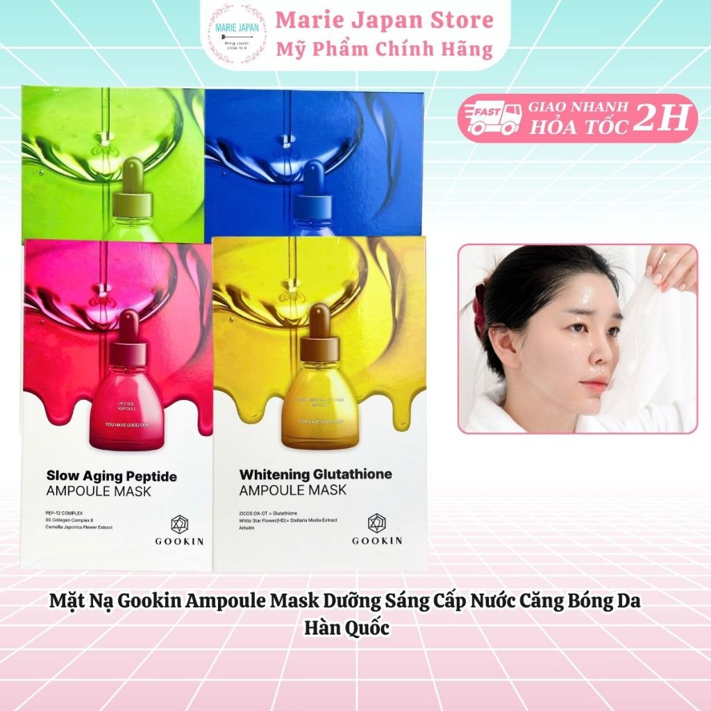 Mặt Nạ Gookin Ampoule Mask Dưỡng Sáng Cấp Nước Căng Bóng Da  Hàn Quốc - Marie Japan
