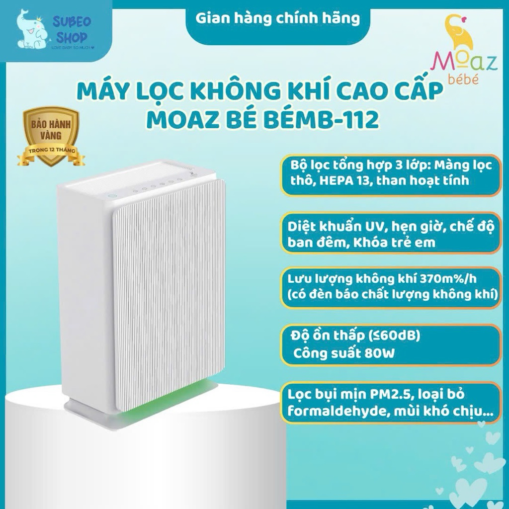 Máy lọc không khí cao cấp Moaz Bébé Mb112