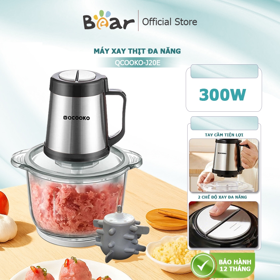 Máy Xay Thịt Đa Năng Bear QSJ -B02Q1 Gồm 4 Lưỡi Kép 2 L Xay Thịt Rau Củ Quả Tiện Lợi | BigBuy360 - bigbuy360.vn