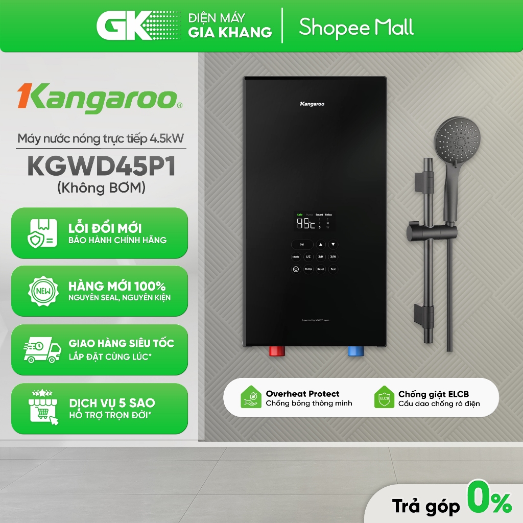 KGWD45P1 Máy Nước Nóng Trực Tiếp Kangaroo [Toàn Quốc]