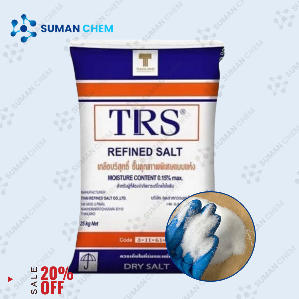 Muối tinh khiết NaCl 99.9% Thái Lan (50kg/bao), muối bể bơi, muối ăn siêu mịn làm mỹ phẩm, dược phẩm