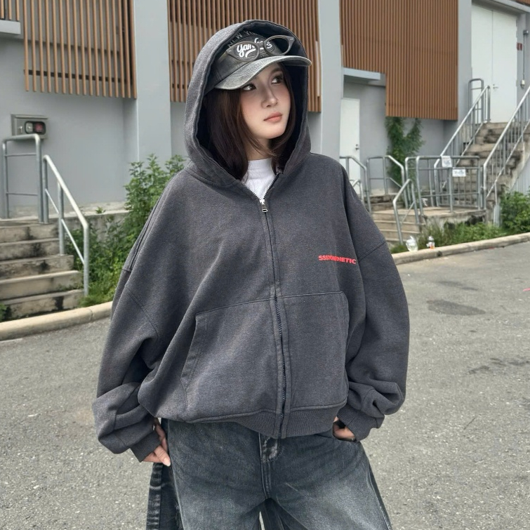 [SẢN PHẨM MỚI] Áo Khoác Zip Wash PREMIUM In Nổi Chất Vải Nỉ Chân Cua Boxy Unisex Rộng Nam Nữ | SSSTORE.Aesthetic | BigBuy360 - bigbuy360.vn