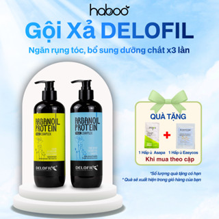  Dầu gội xả giảm rụng tóc DELOFIL kích thích mọc tóc phục hồi hư tổn khô sơ Delofil Arganoil Protein Haboo 