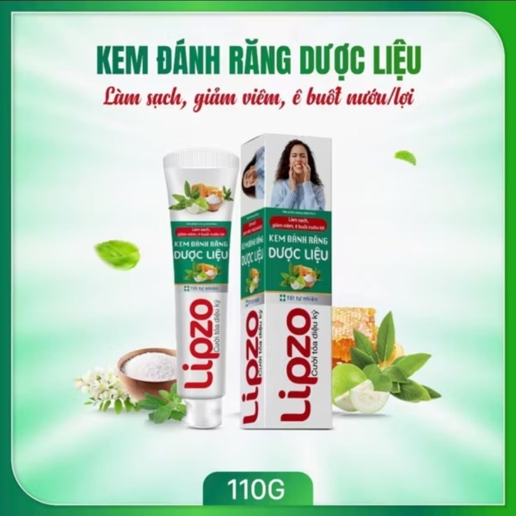 [Mua 2 tặng 1] Kem Đánh Răng Dược Liệu Lipzo bảo vệ răng và nướu 110g