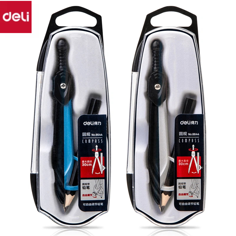 Bộ Compa Kim Loại Deli 8601 8644 Dùng Thi Vẽ Kỹ Thuật Bộ Toán Học Compa Kẹp Ruột Bút Chì Kèm Bút Chì