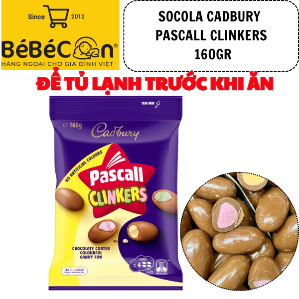 [HÀNG ÚC] Kẹo socola sữa CADBURY PASCALL CLINKERS Chocolate Coated Colourful Candy Fun kẹo đoán màu 