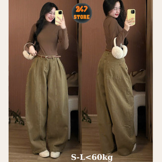  Quần Jeans Ống Cong Rộng Dáng Harem Baggy Quần bò ống rộng cạp cao tôn dáng 247STORE 