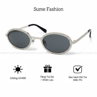  850-Mắt Kính Râm Nữ Tròng Kính Mắt Oval Chống Uv Gọng Kính Mát Kim Loại Thời Trang Chụp Hình Áo Dài 